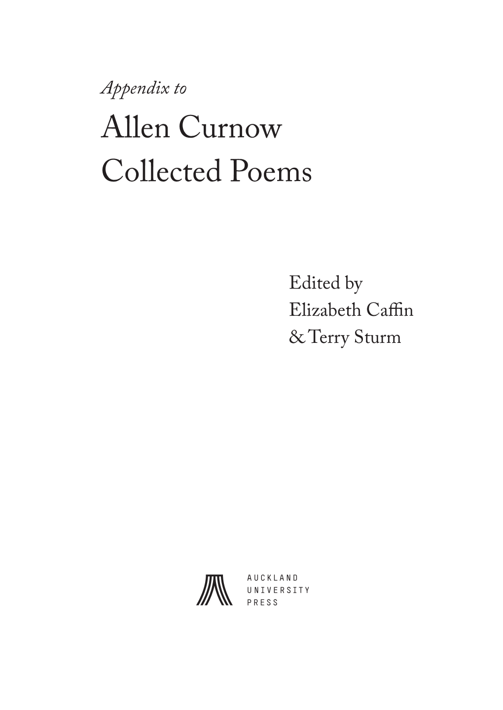 Allen Curnow Collected Poems