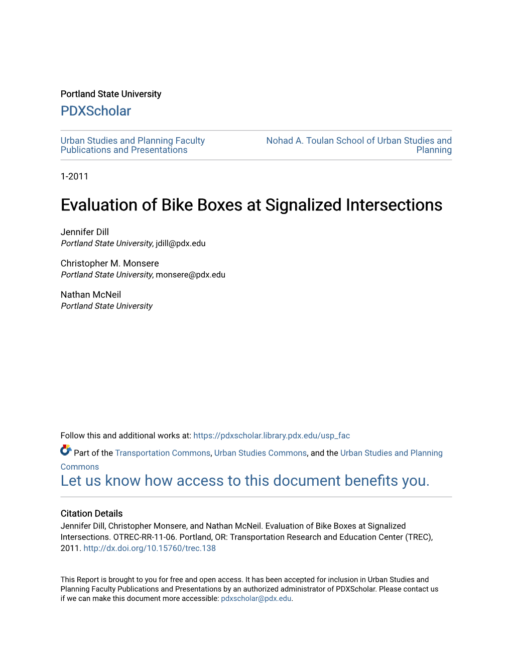 Evaluation of Bike Boxes at Signalized Intersections