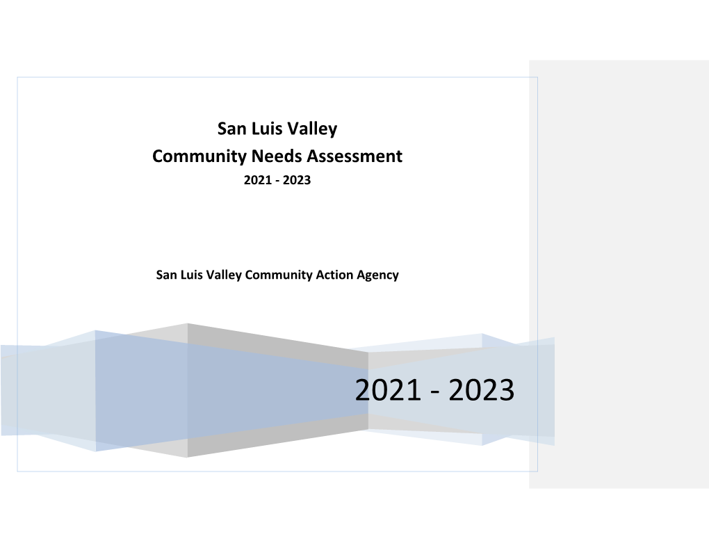 San Luis Valley Community Needs Assessment 2021 - 2023