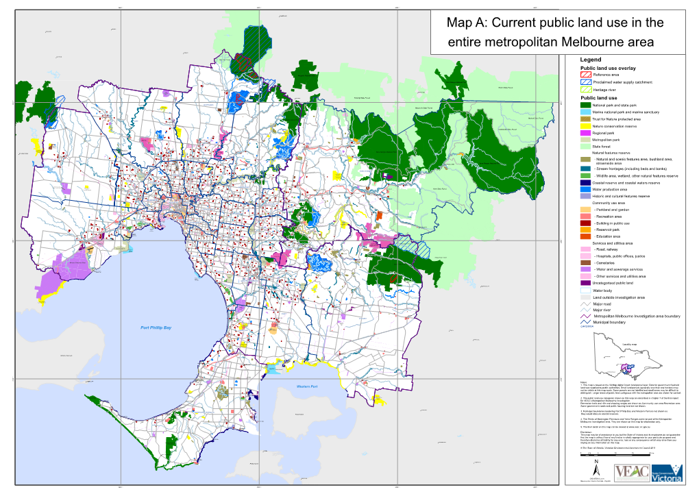 Map A: Current Public Land Use in Metropolitan Melbourne