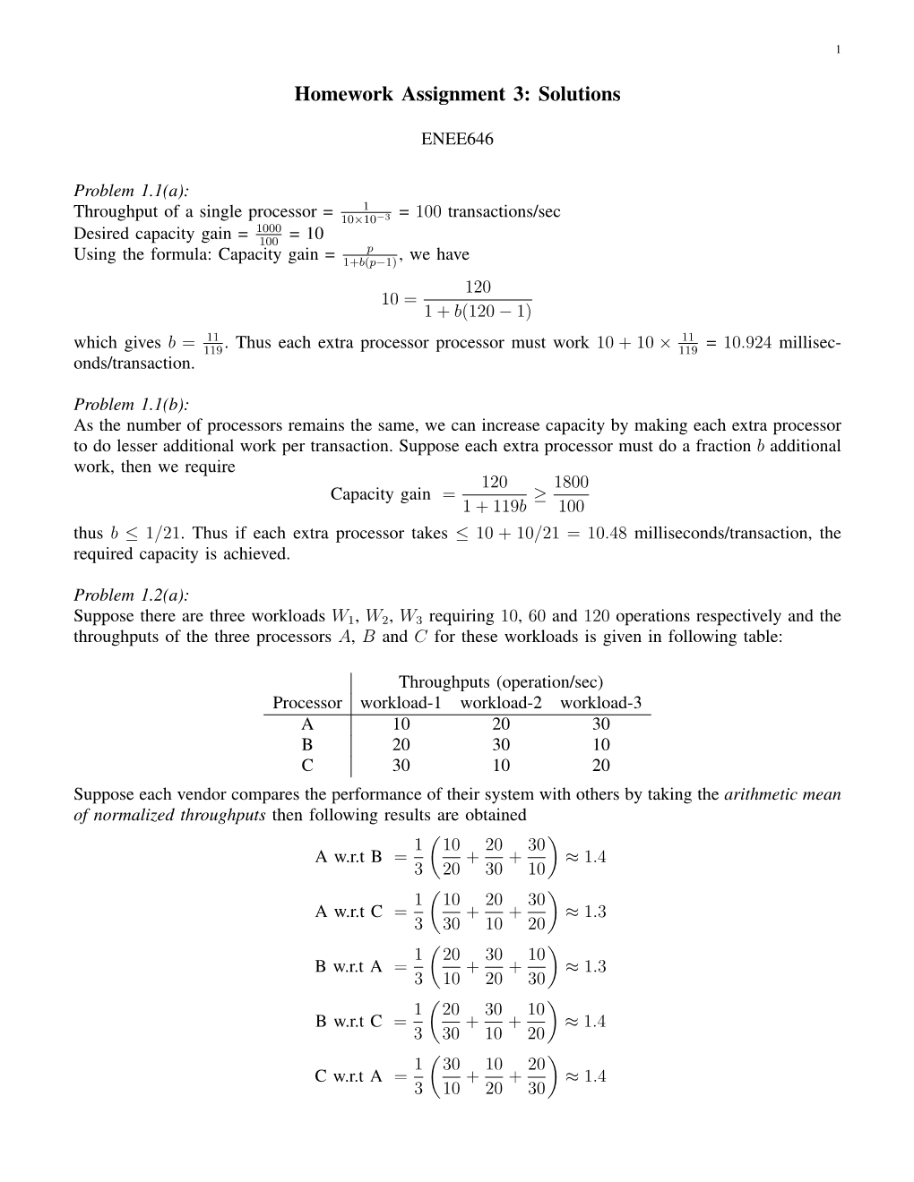 Homework Assignment 3: Solutions