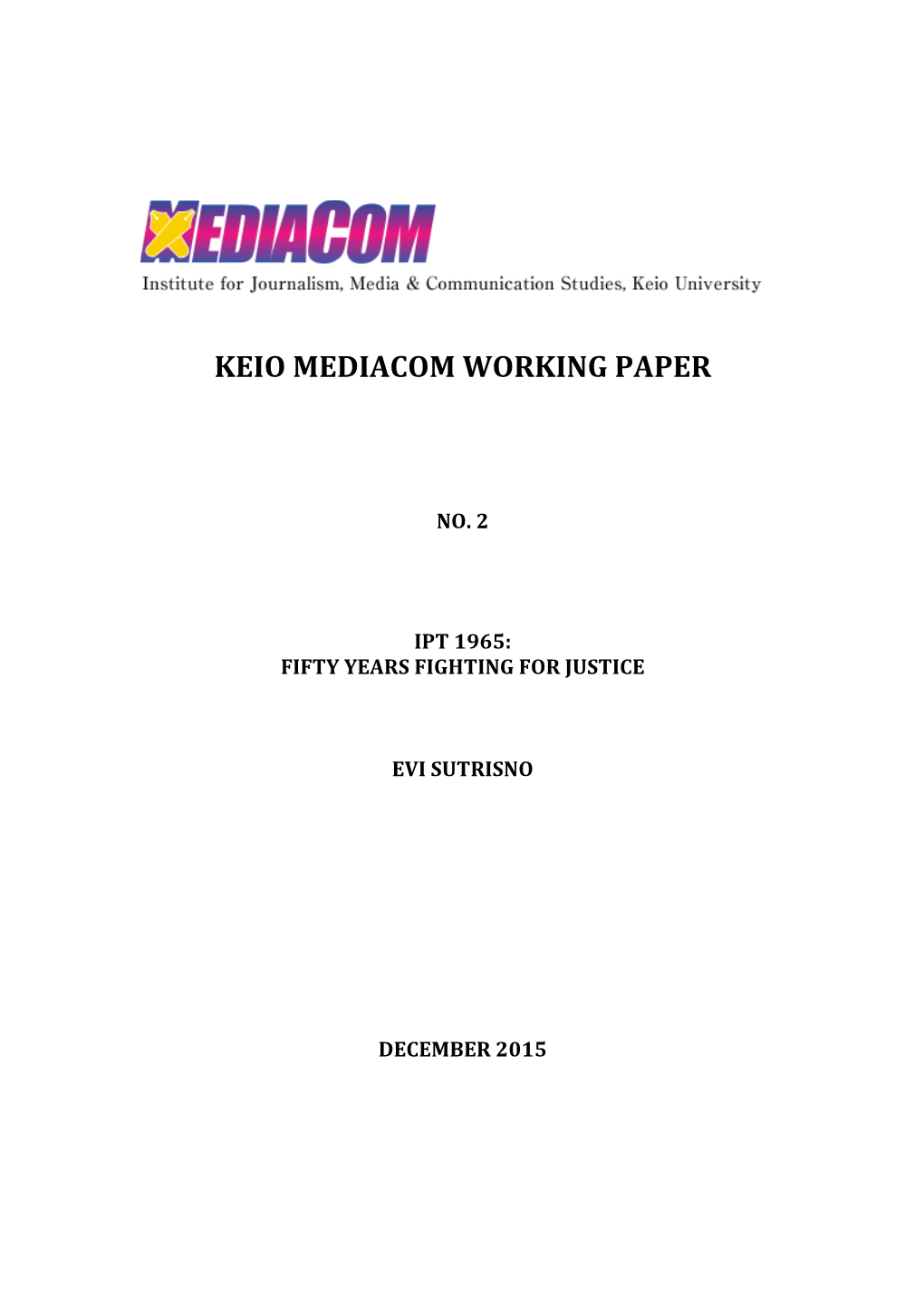 Keio Mediacom Working Paper