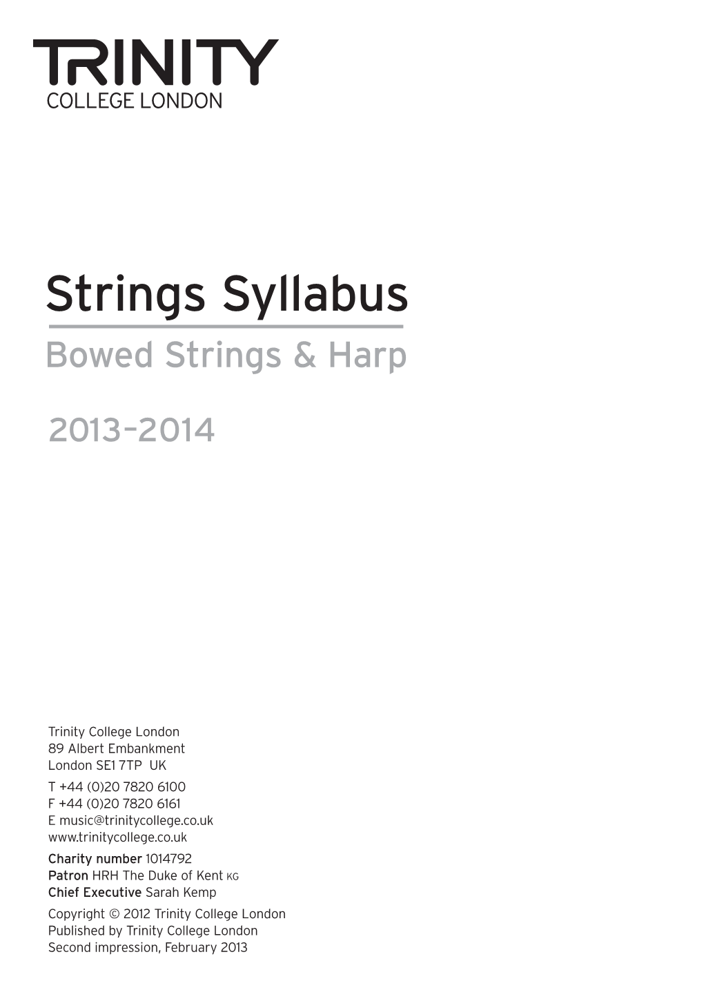 Strings Syllabus Bowed Strings & Harp