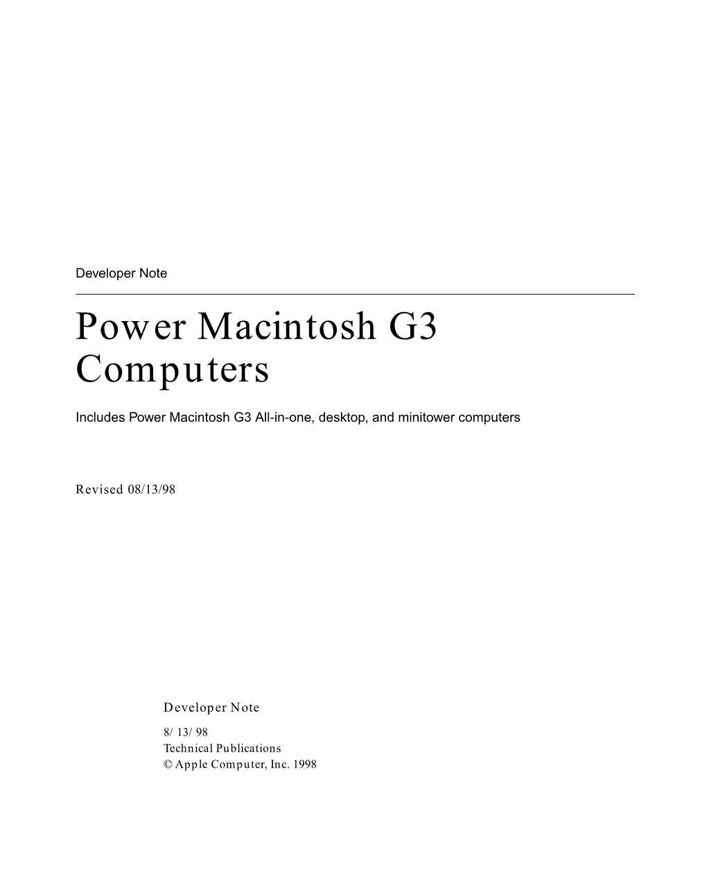 Power Macintosh G3 Computers
