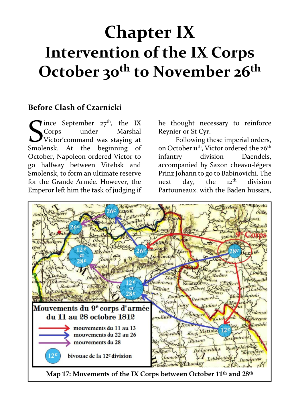 Chapter IX Intervention of the IX Corps October 30Th to November 26Th