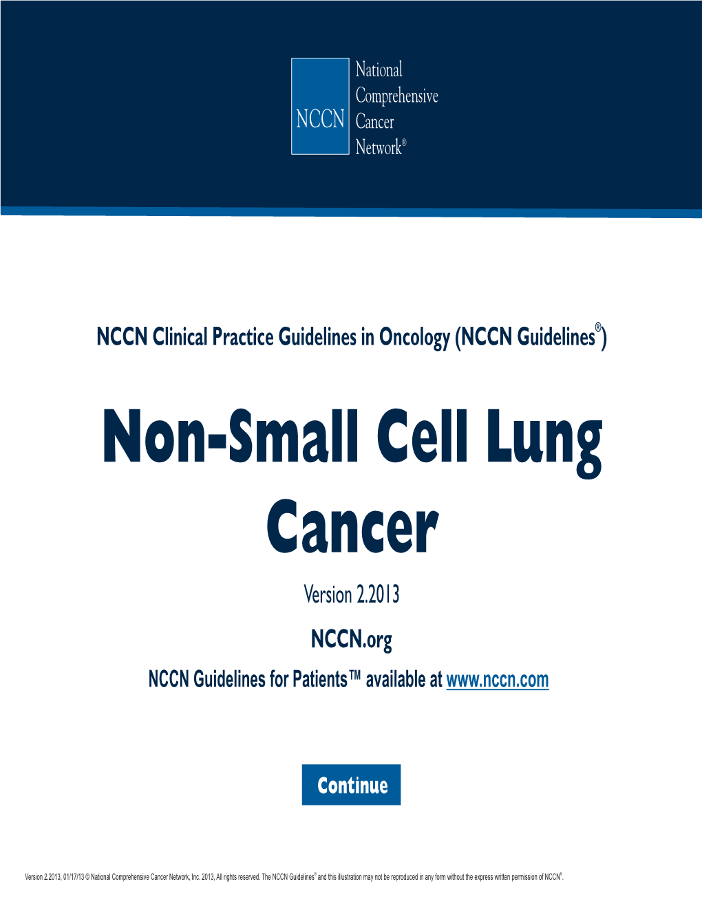 (NCCN Guidelines®) Non-Small Cell Lung Cancer