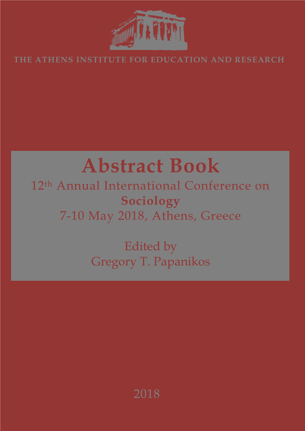 Abstract Book 12Th Annual International Conference on Sociology 7-10 May 2018, Athens, Greece
