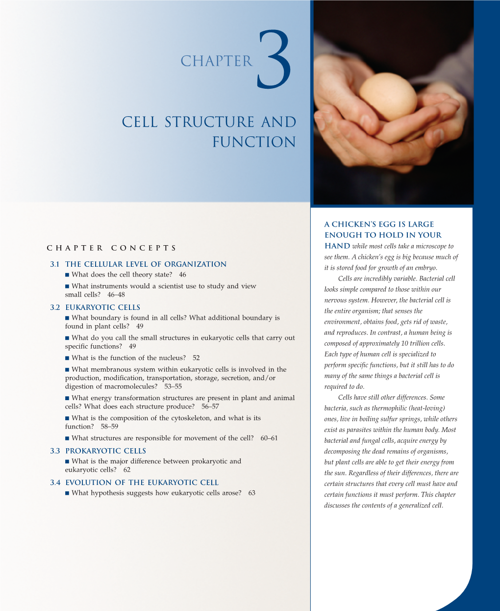 Cell Structure and Function Chapter3