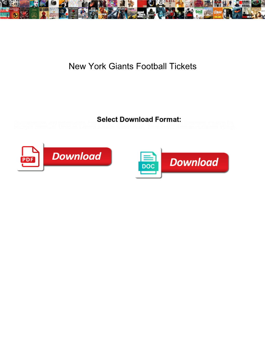 New York Giants Football Tickets