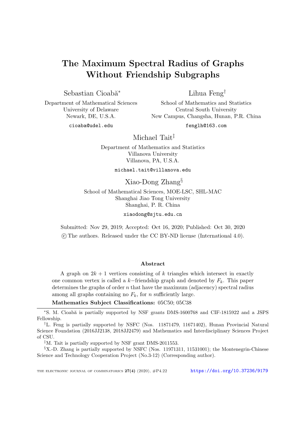 The Maximum Spectral Radius of Graphs Without Friendship Subgraphs