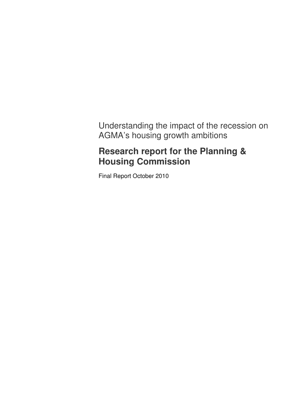 Research Report for the Planning & Housing Commission