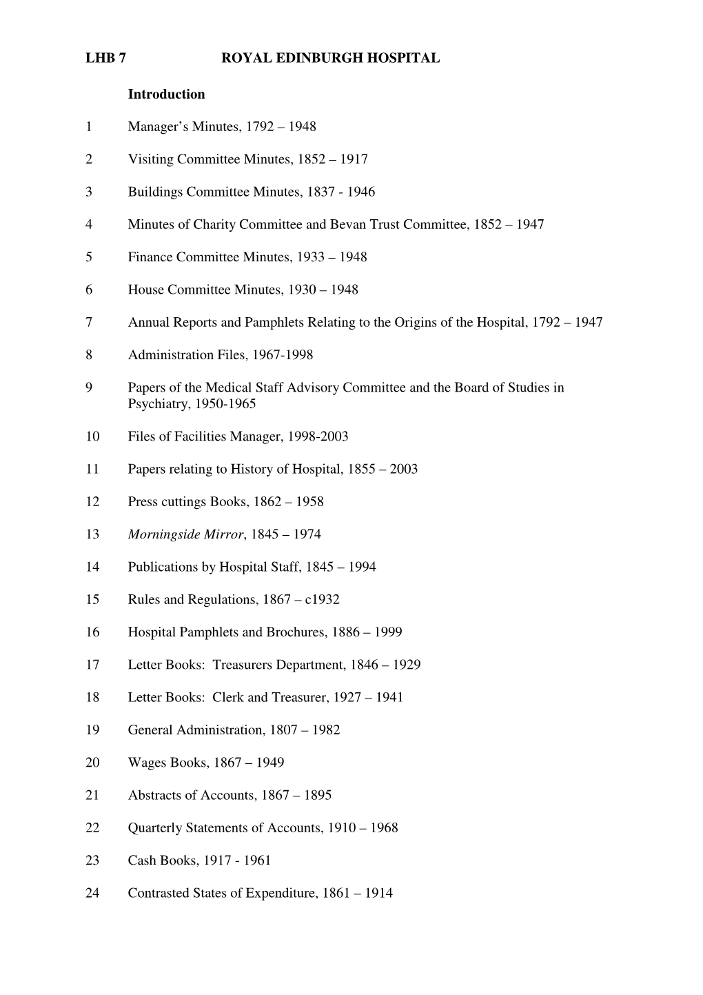 1948 2 Visiting Committee Minutes, 1852 – 1917