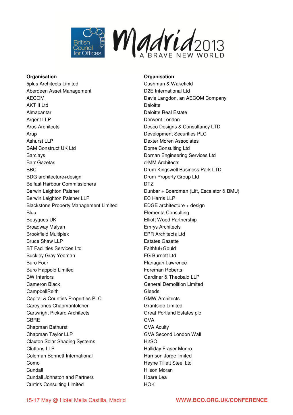 List of Companies in Attendance.Xlsx