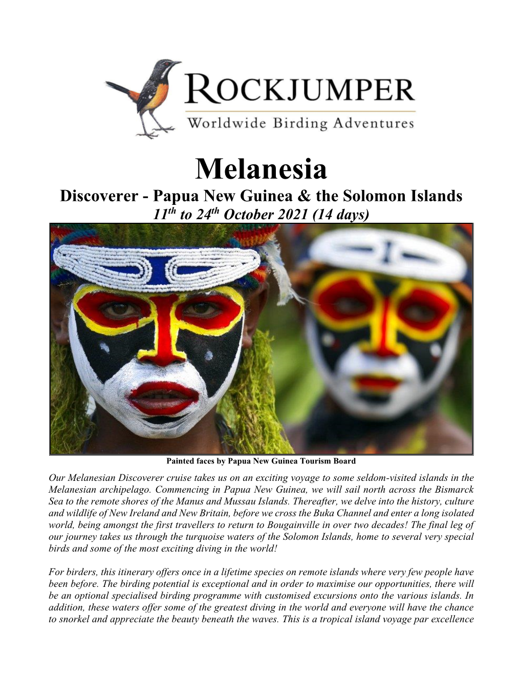 Melanesia Discoverer - Papua New Guinea & the Solomon Islands 11Th to 24Th October 2021 (14 Days)