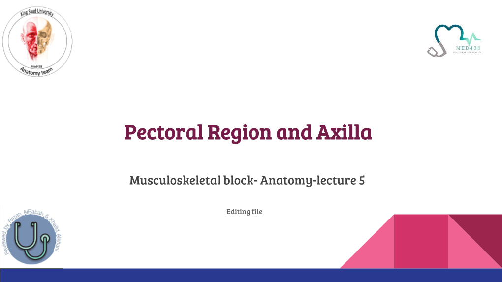Pectoral Region and Axilla