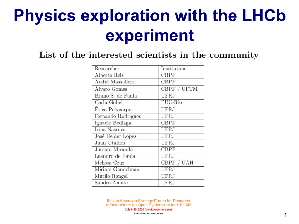 Physics Exploration with the Lhcb Experiment