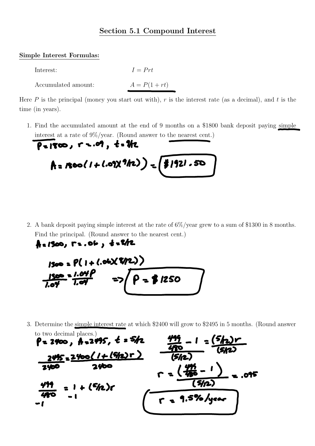 Section 5.1 Compound Interest