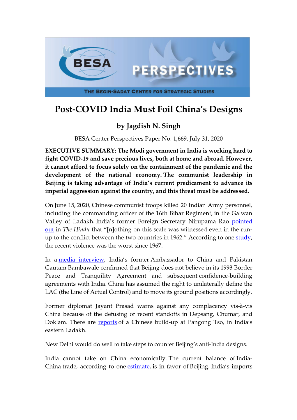 Post-COVID India Must Foil China's Designs