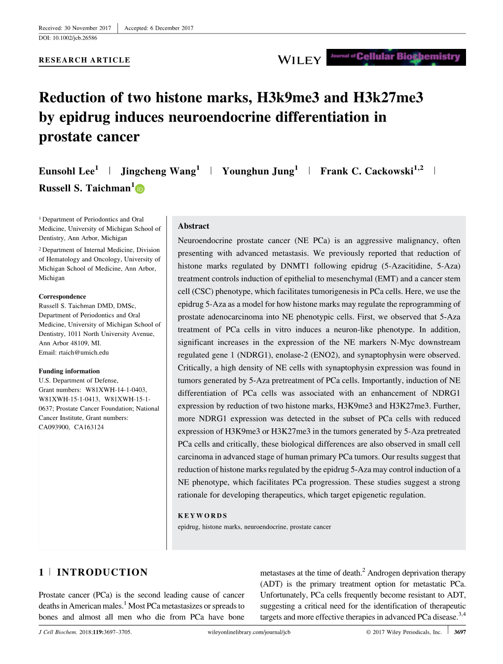 Reduction of Two Histone Marks, H3k9me3 and H3k27me3 by Epidrug Induces Neuroendocrine Differentiation in Prostate Cancer