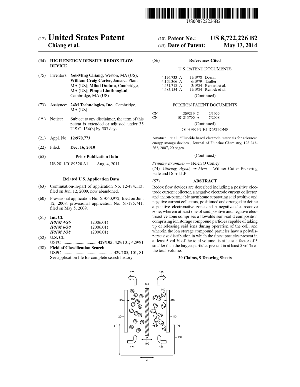 (12) United States Patent (10) Patent No.: US 8,722.226 B2 Chiang Et Al