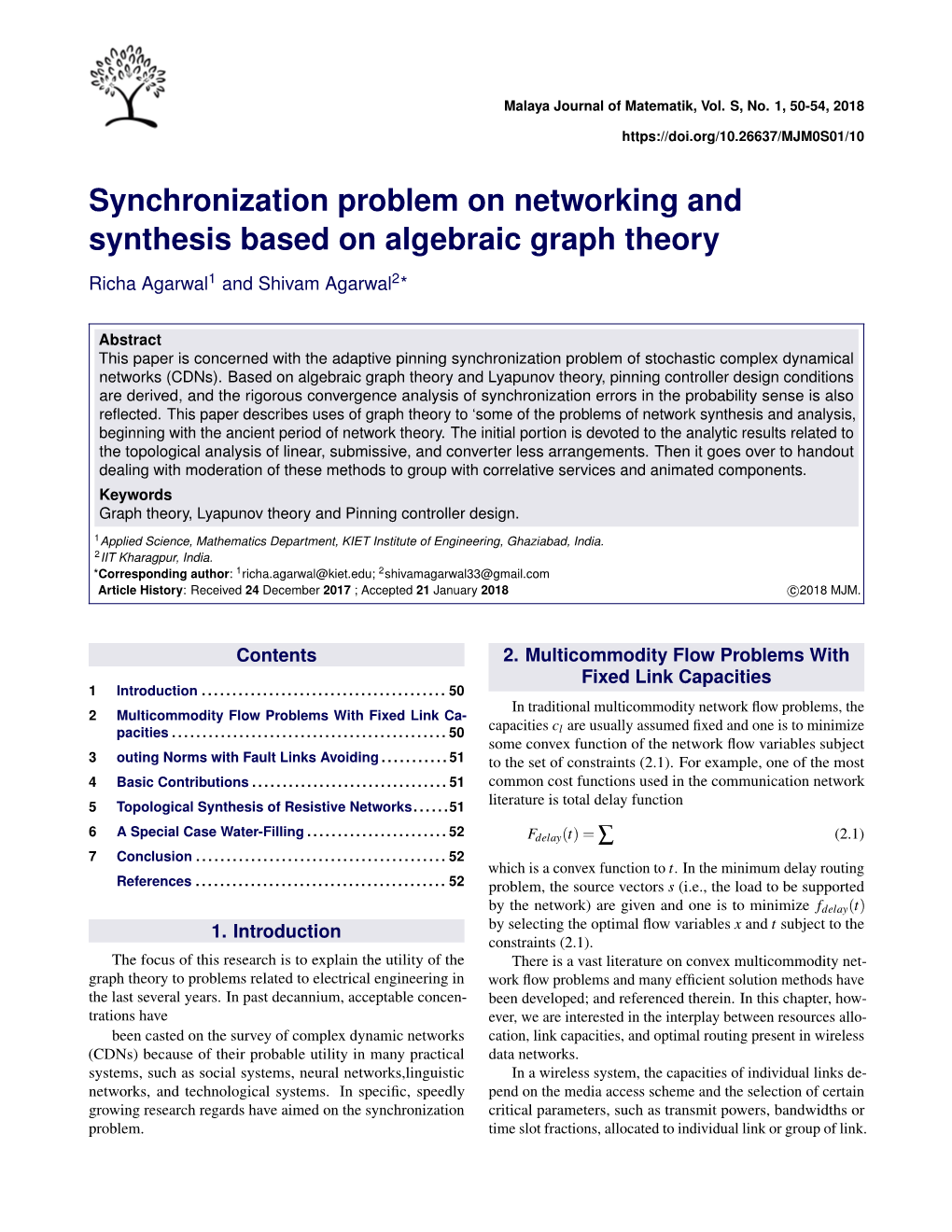 Synchronization Problem on Networking and Synthesis Based on Algebraic Graph Theory