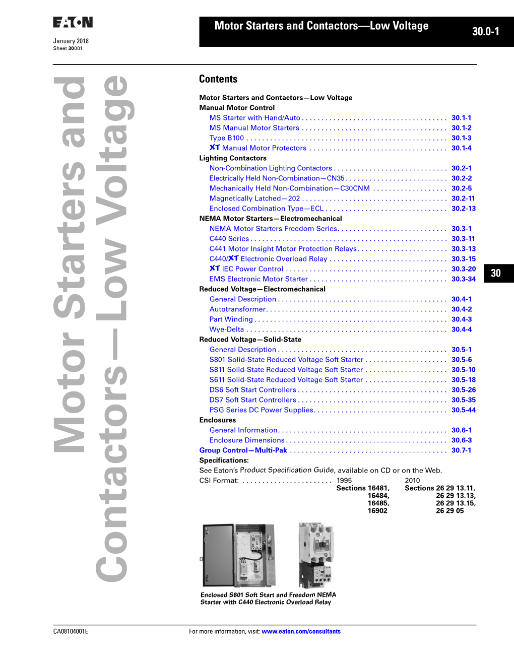 Motor Starters and Contactors—Lo W V O Ltag E