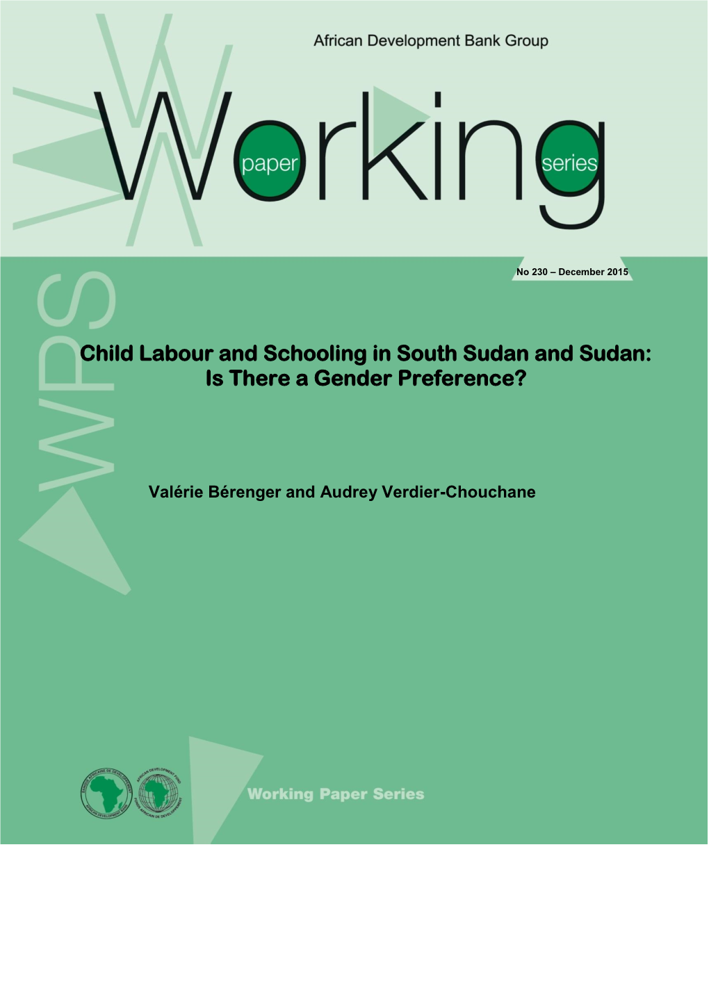 Child Labour and Schooling in South Sudan and Sudan: Is There a Gender Preference?