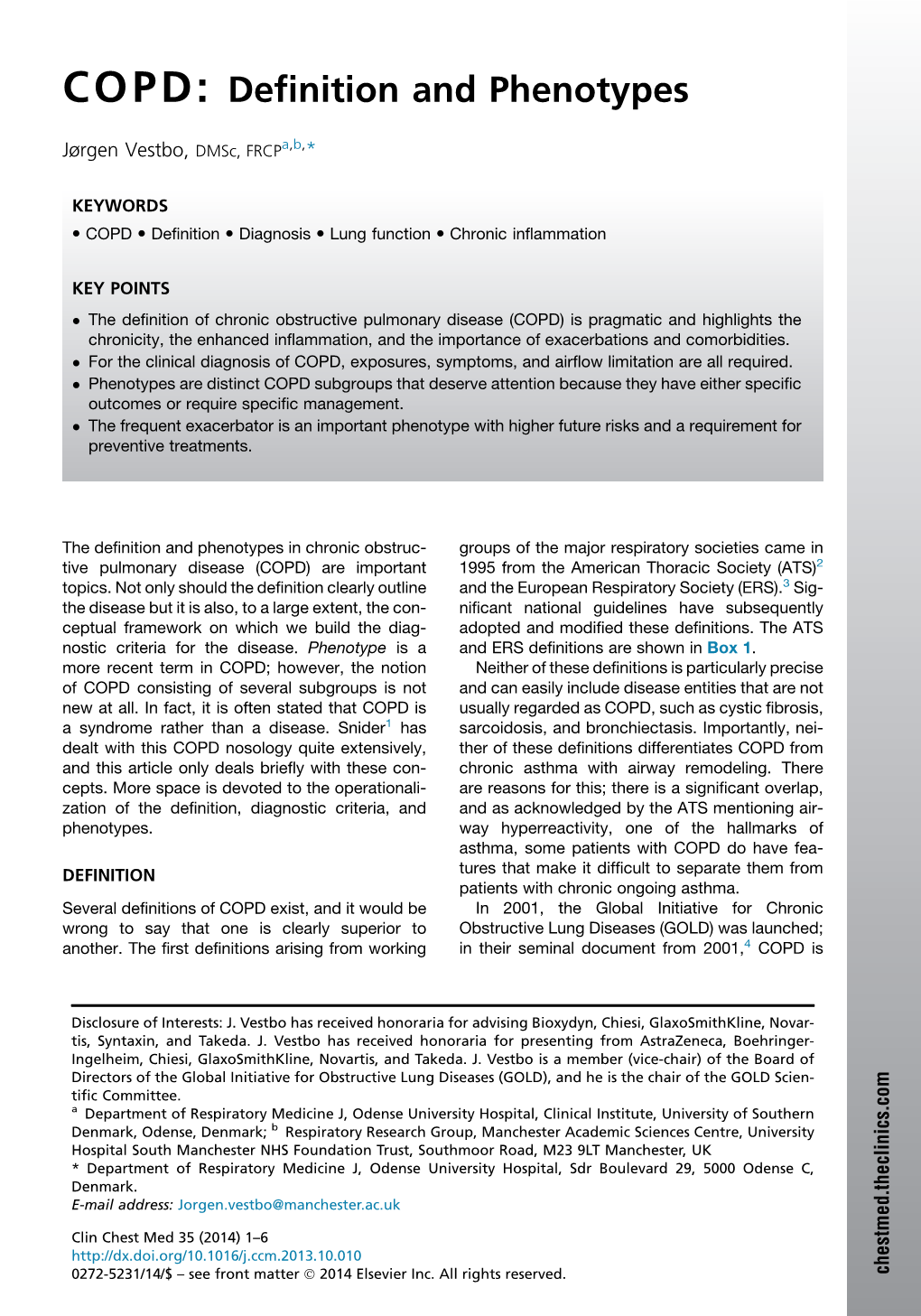 COPD: Definition and Phenotypes