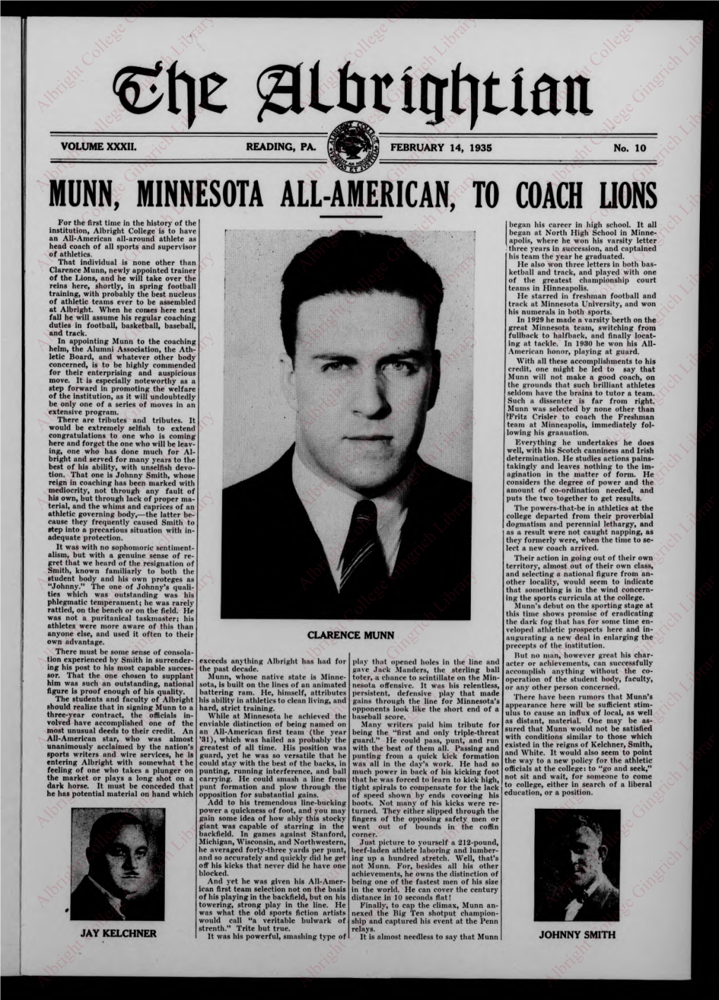 Munn, Minnesota All-American, to Coach Lions