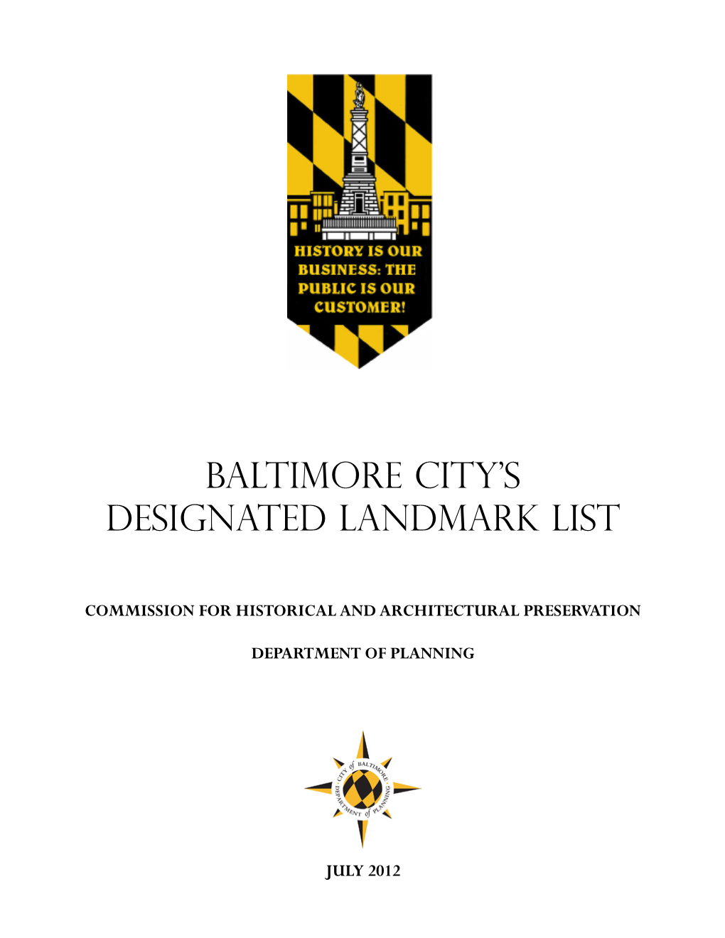 Baltimore City's Designated Landmark List