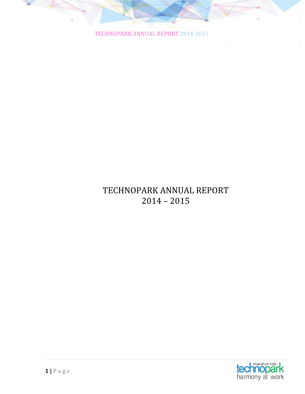 Technopark Annual Report 2014 – 2015