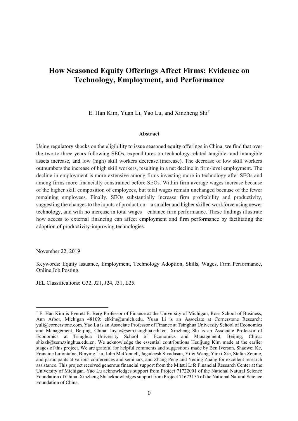 How Seasoned Equity Offerings Affect Firms: Evidence on Technology, Employment, and Performance