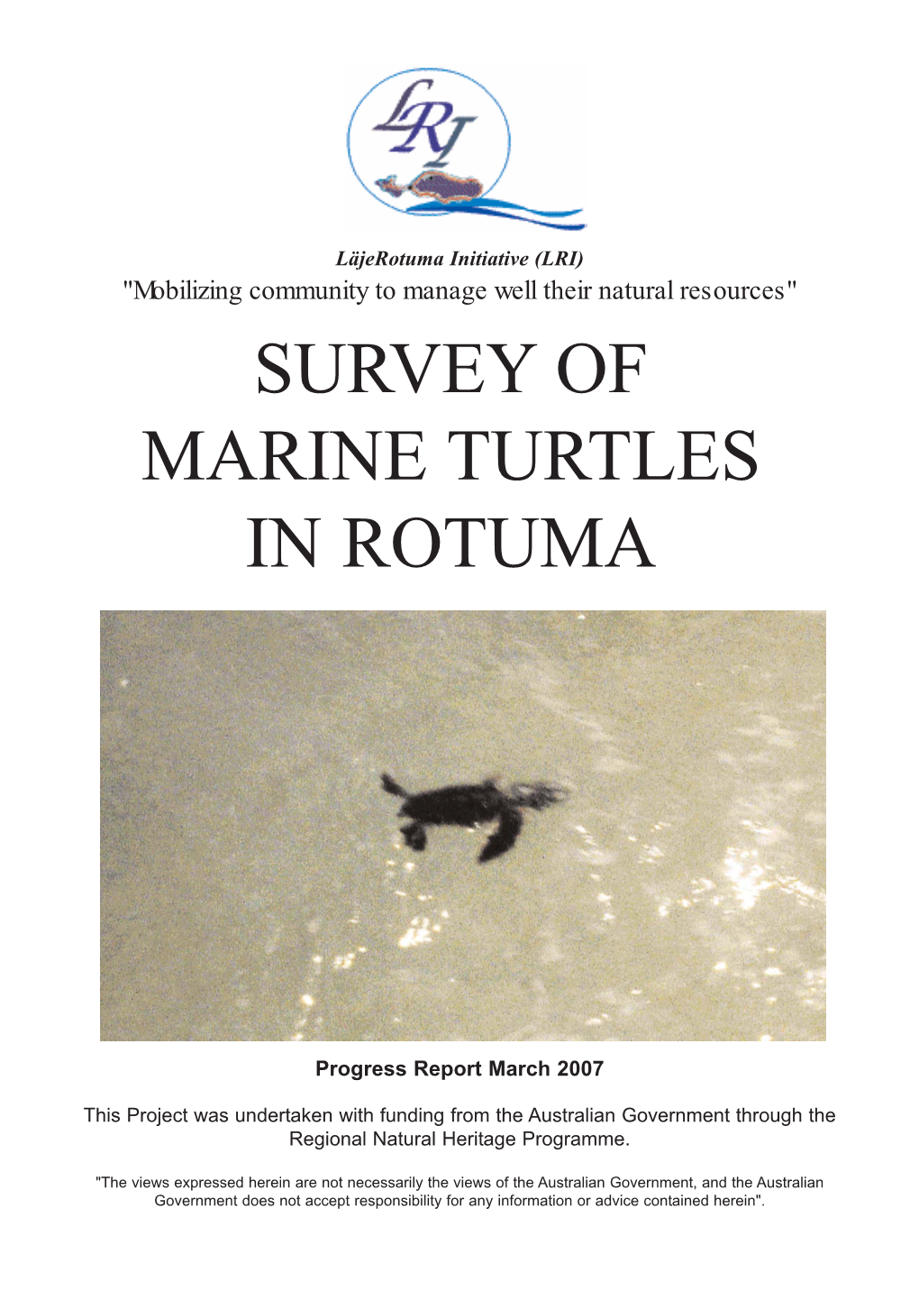 Survey of Marine Turtles in Rotuma