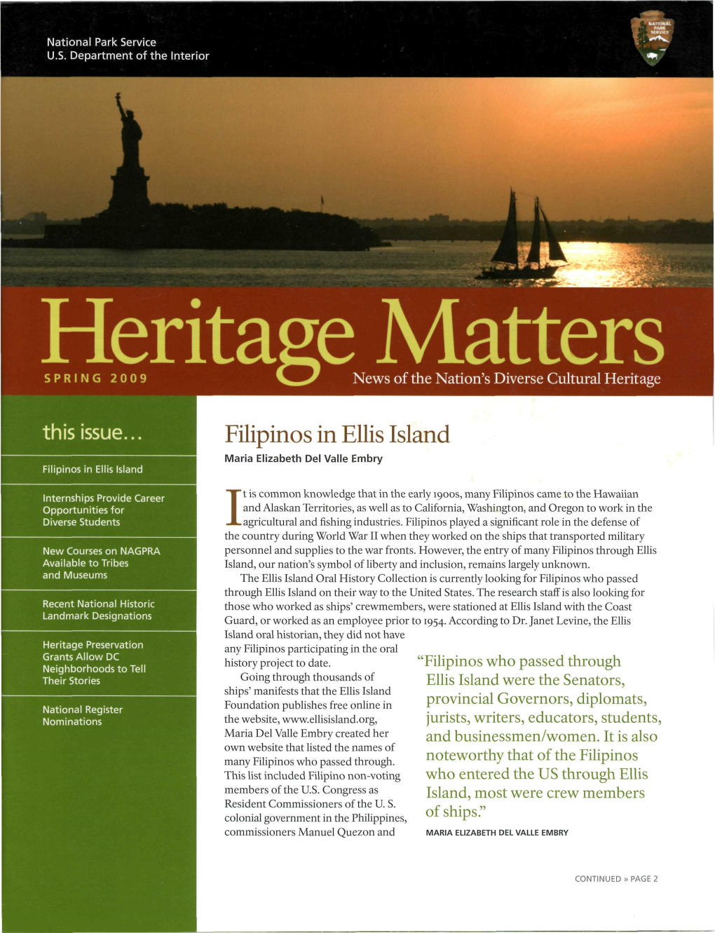 Filipinos in Ellis Island Maria Elizabeth Del Valle Embry Filipinos in Ellis Island