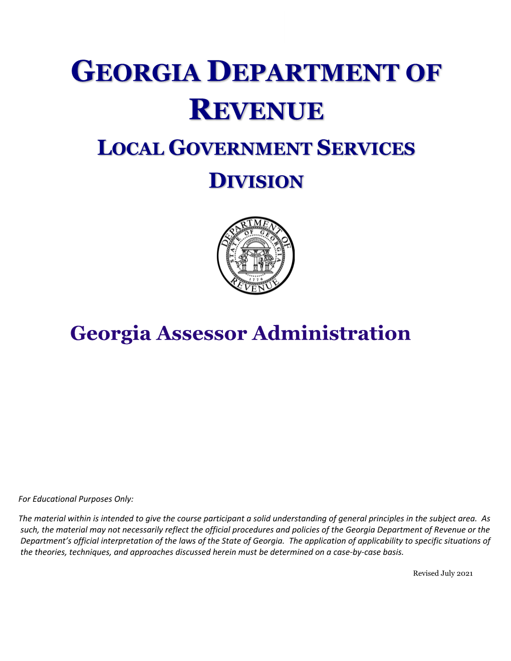 Georgia Assessor Administration