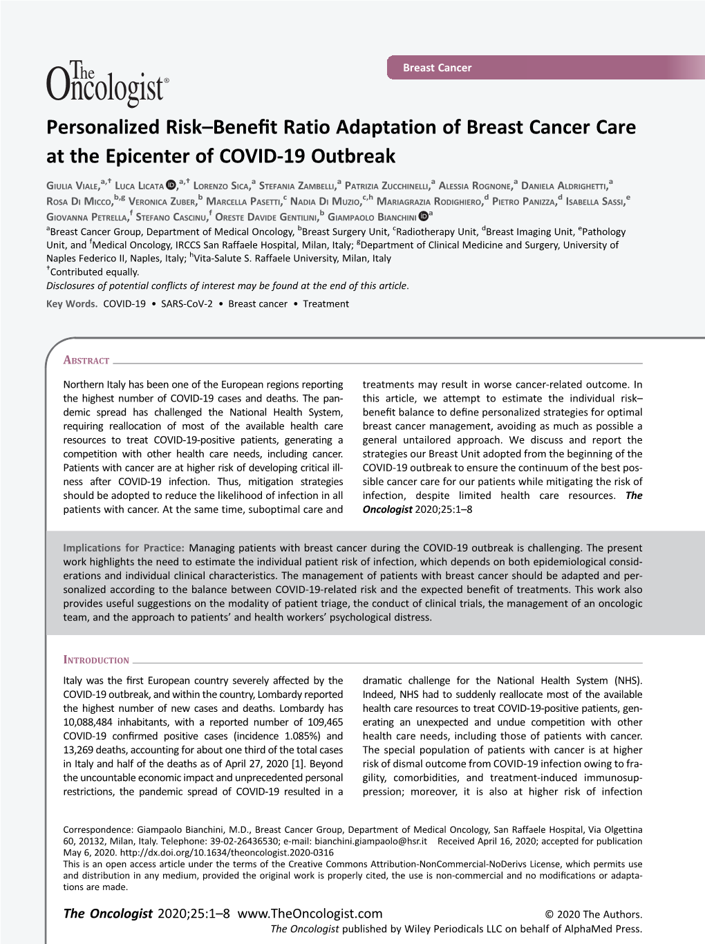 Personalized Risk–Benefit Ratio Adaptation of Breast Cancer Care
