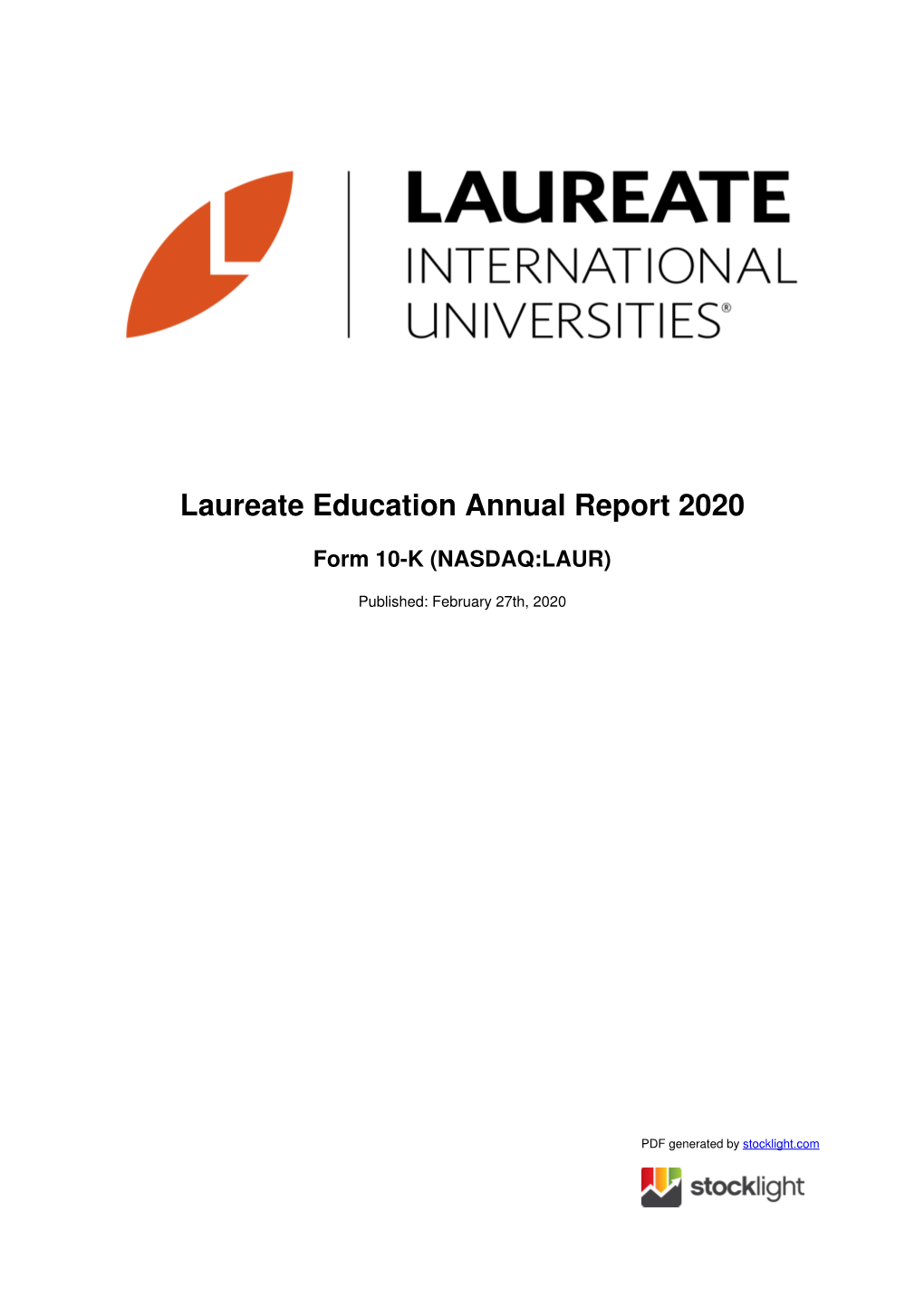 Laureate Education Annual Report 2020