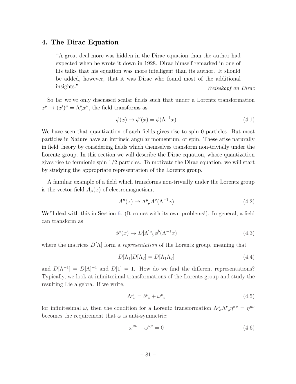 4. the Dirac Equation