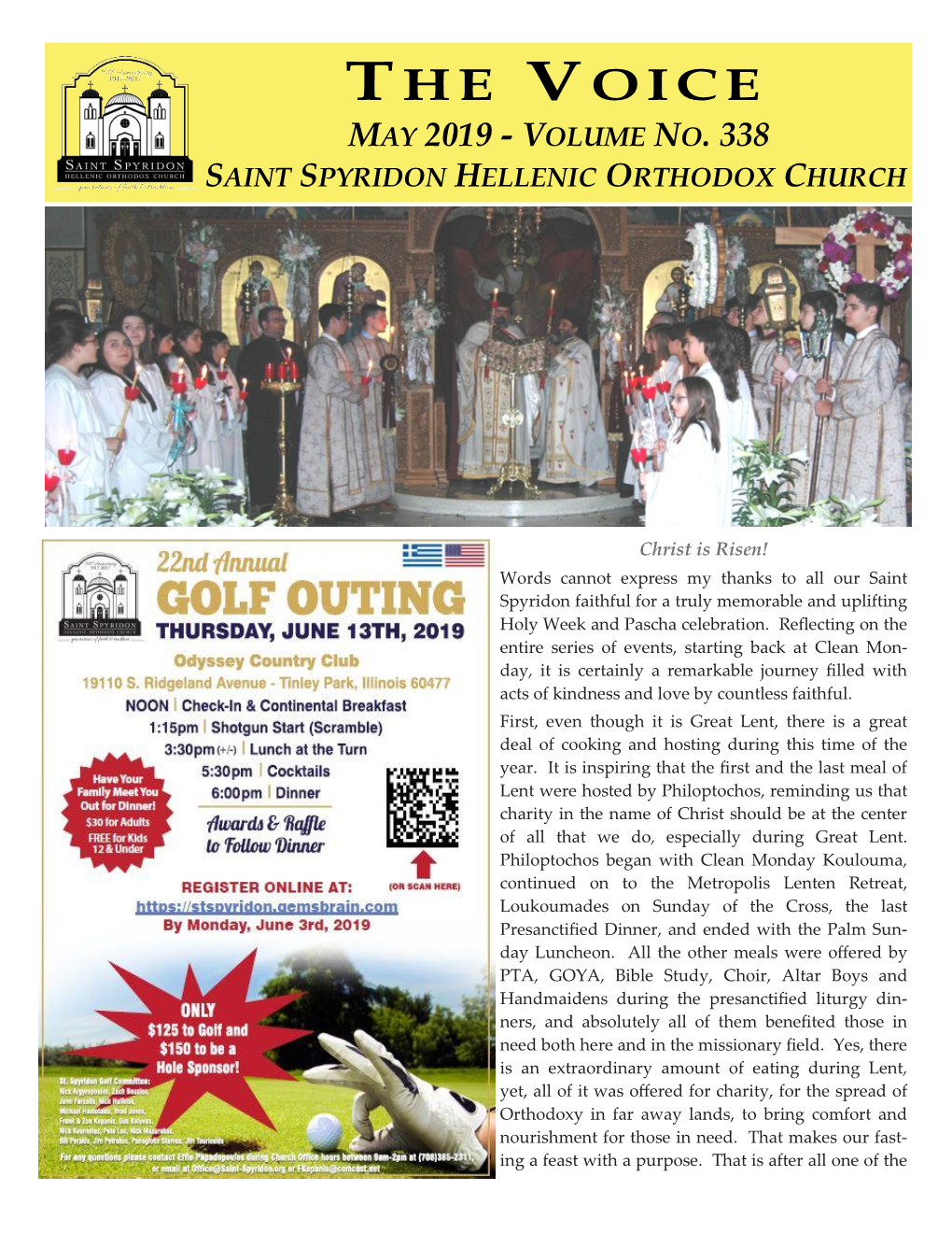 Volume No. 338 Saint Spyridon Hellenic Orthodox Church