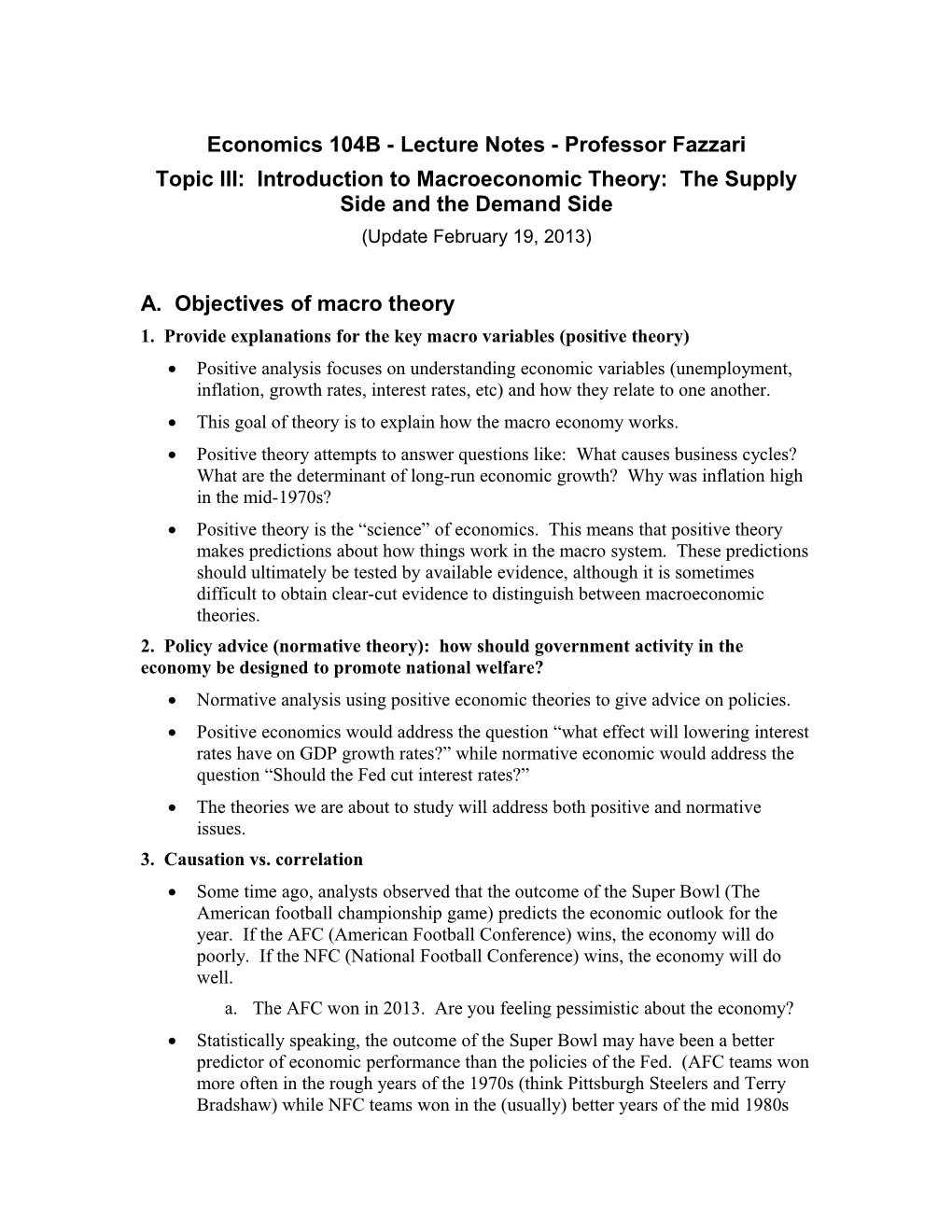 Economics 104B - Lecture Notes Part III s1