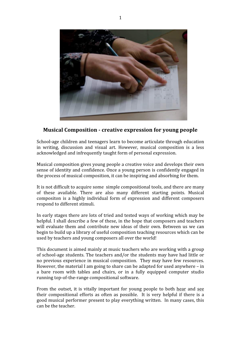 Musical Composition - Creative Expression for Young People