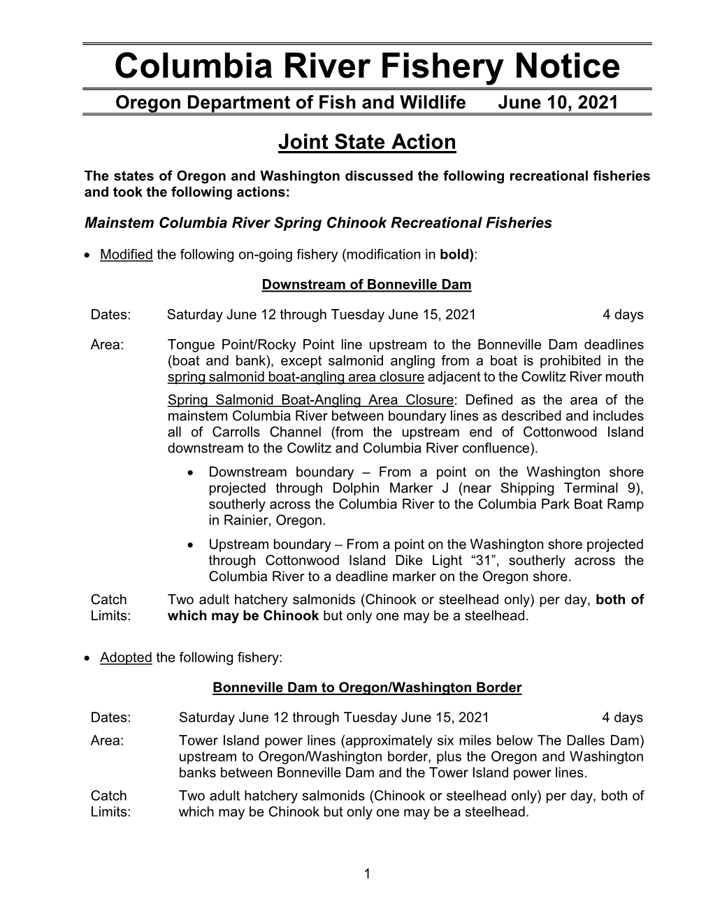Joint State Action Notice