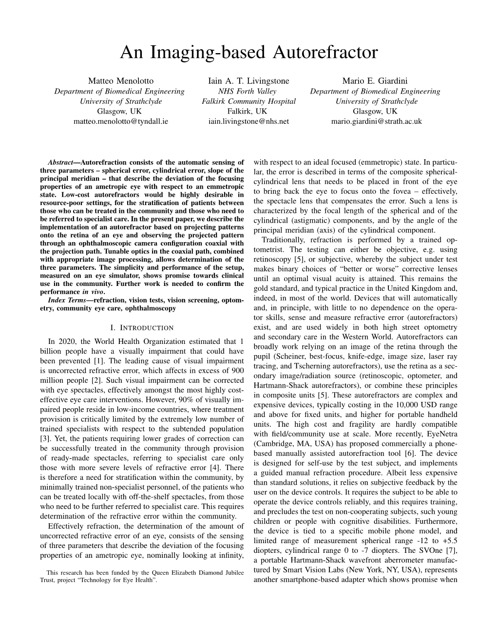 An Imaging-Based Autorefractor