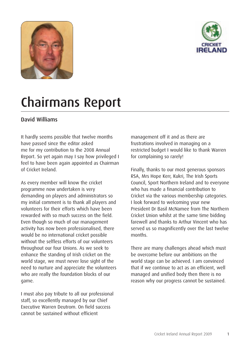 Chairmans Report