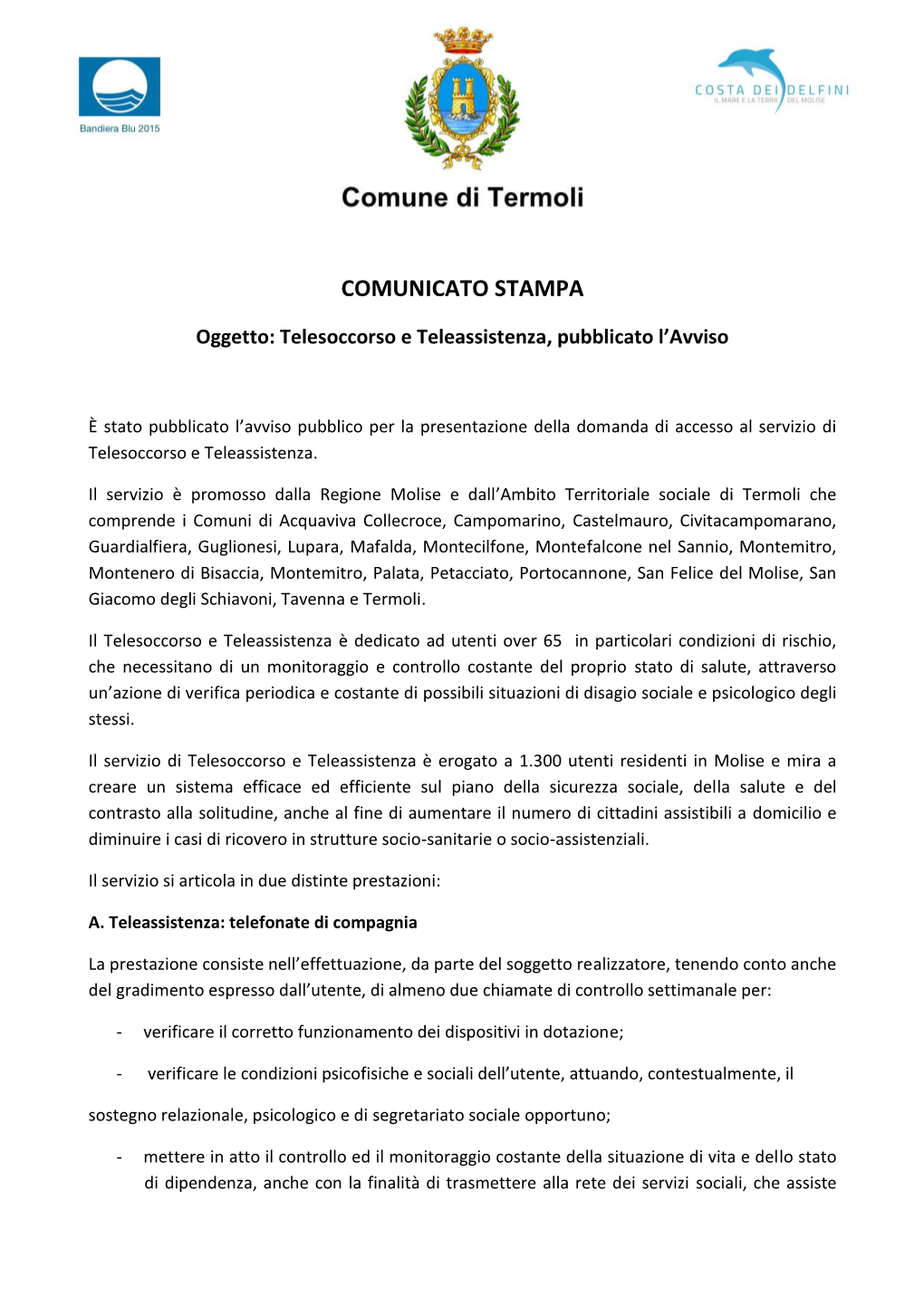 Comunicato Stampa