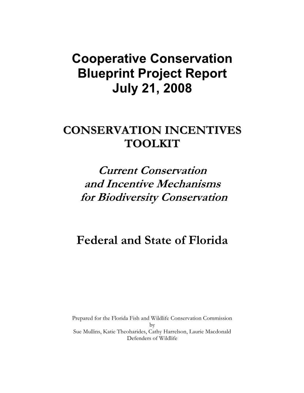 Conservation Incentives Toolkit