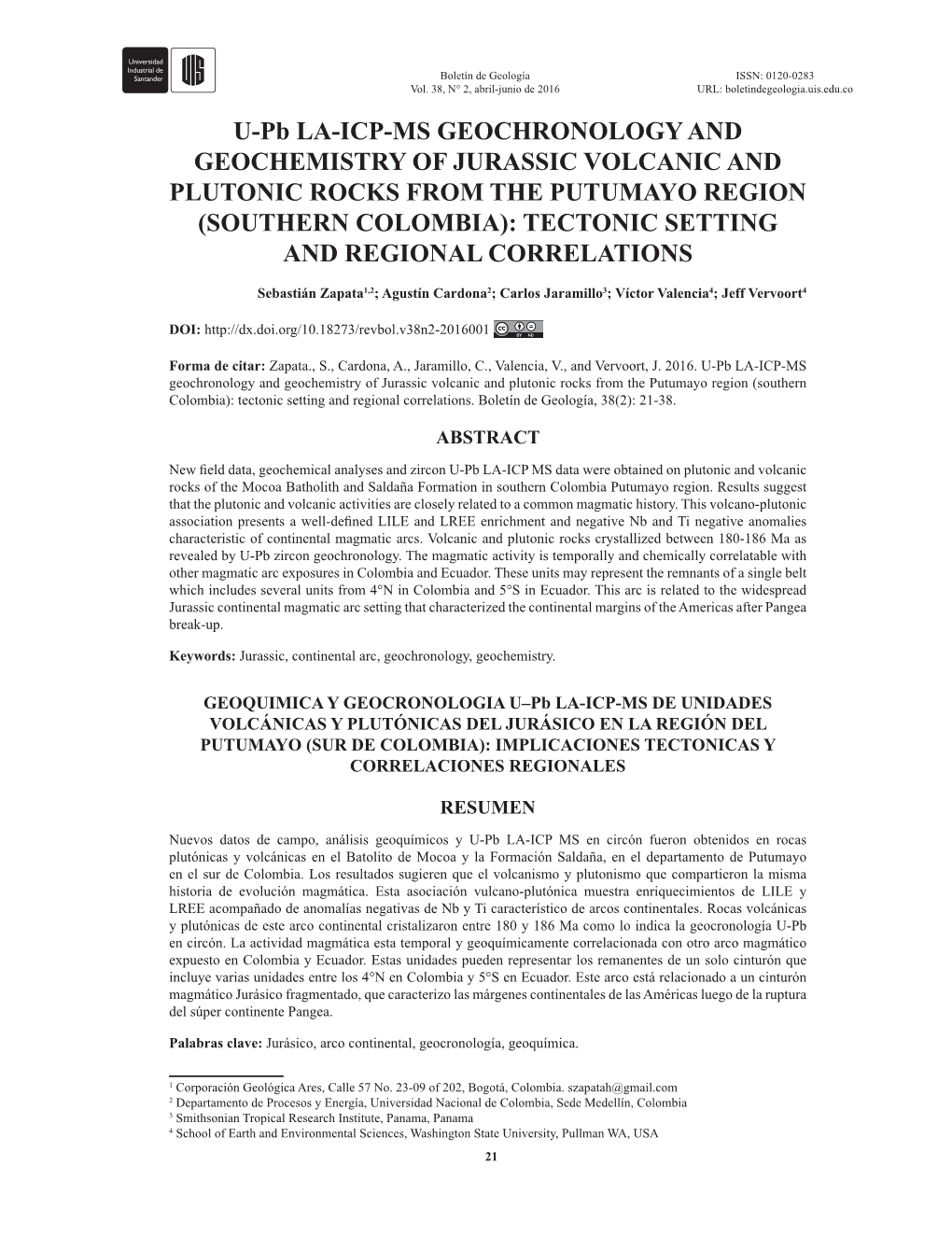 U-Pb LA-ICP-MS GEOCHRONOLOGY and GEOCHEMISTRY OF