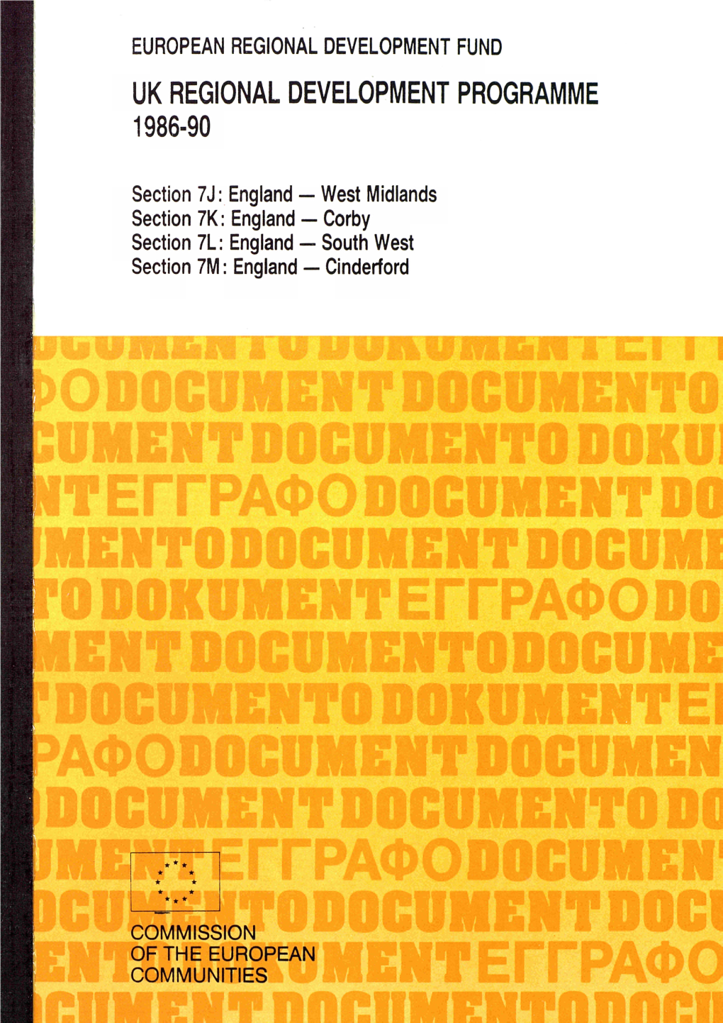 UK Regional Development Programme 1986-90 : Section 7J: England