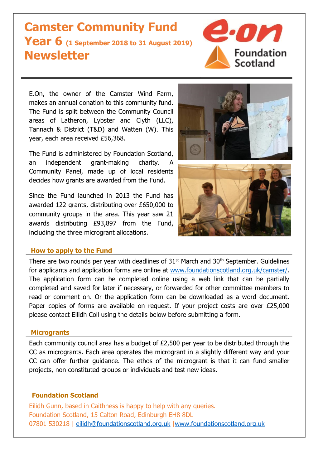 Camster Community Fund Newsletter