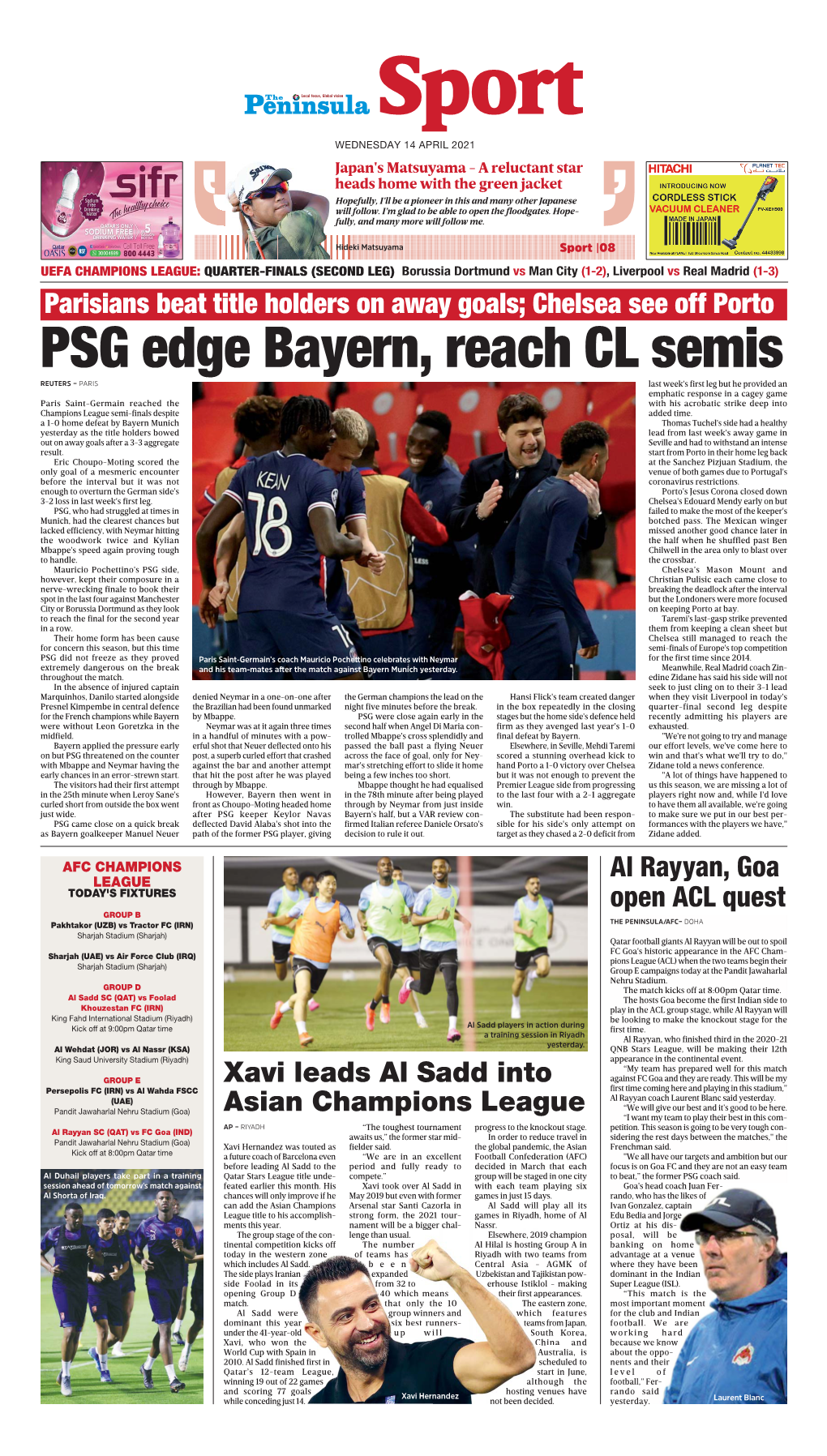 PSG Edge Bayern, Reach CL Semis